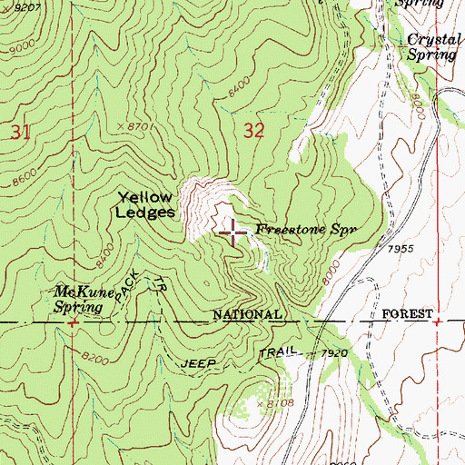 Topographic Map of Freestone Spring, UT
