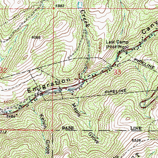 Topographic Map of Freeze Creek, UT
