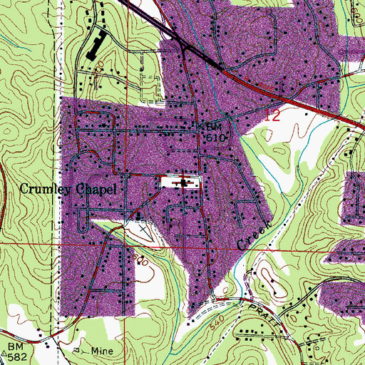 Topographic Map of Crumley Chapel Community Center, AL