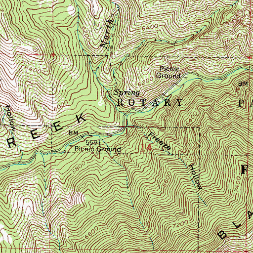 Topographic Map of Freeze Hollow, UT