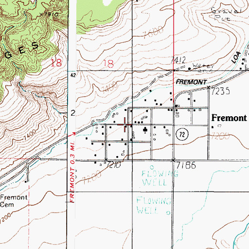 Topographic Map of Fremont, UT