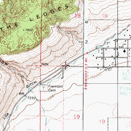 Topographic Map of Fremont Loa Ditch, UT