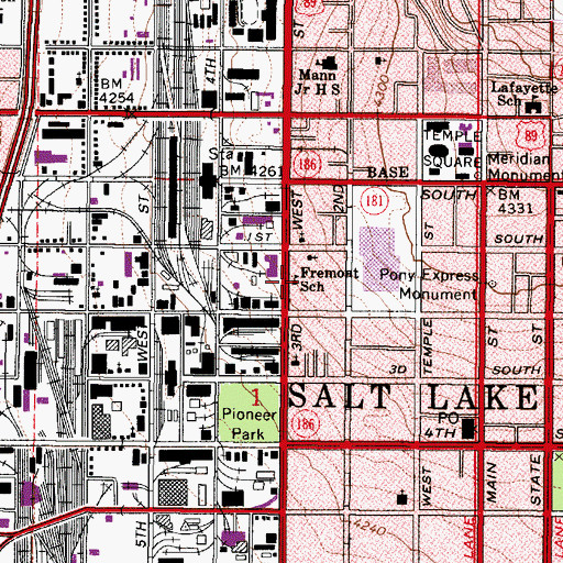 Topographic Map of Fremont School, UT