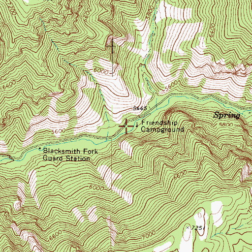 Topographic Map of Friendship Campground, UT