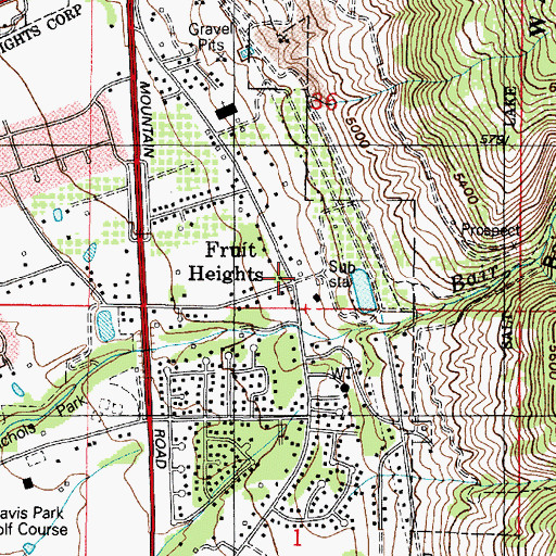 Topographic Map of Fruit Heights, UT