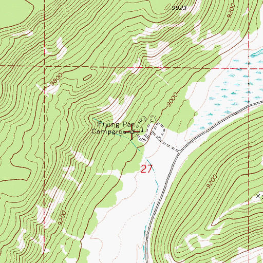 Topographic Map of Frying Pan Campground, UT