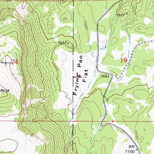 Topographic Map of Frying Pan Flat, UT