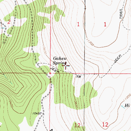 Topographic Map of Gahew Spring, UT