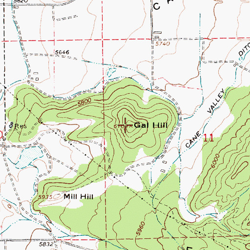 Topographic Map of Gal Hill, UT