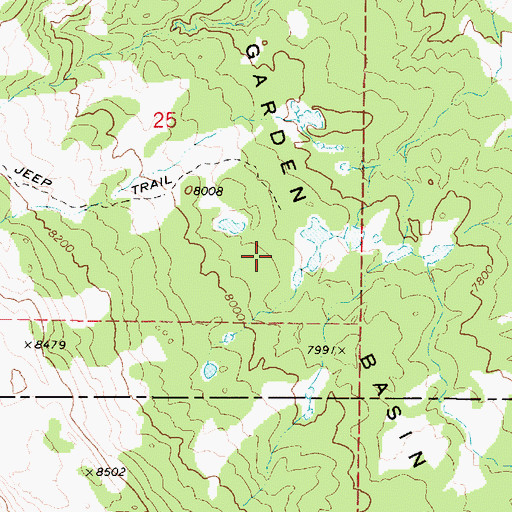 Topographic Map of Garden Basin, UT