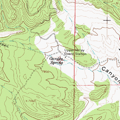Topographic Map of Garden Spring, UT