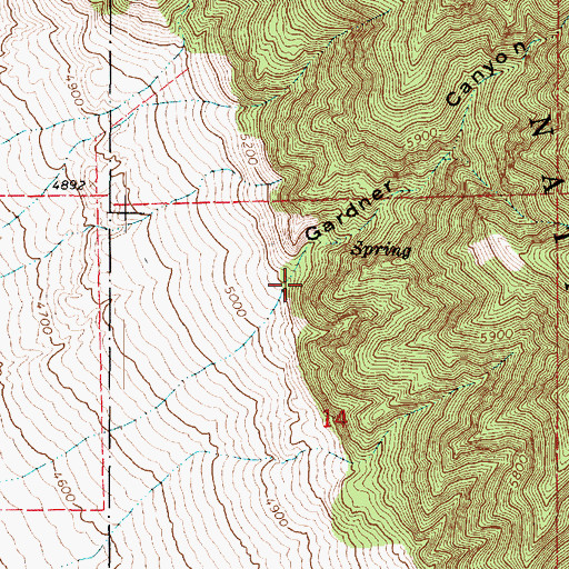 Topographic Map of Gardner Canyon, UT