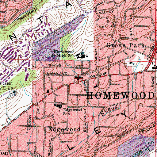 Topographic Map of Dawson Memorial Baptist Church, AL