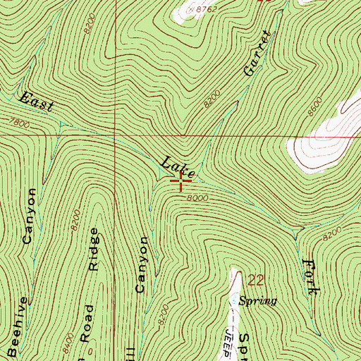 Topographic Map of Garret Fork, UT