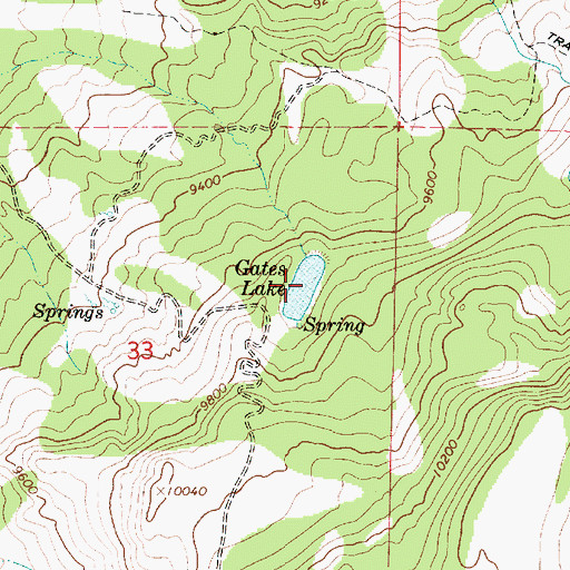 Topographic Map of Gates Lake, UT