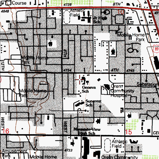 Topographic Map of Geneva Elementary School, UT