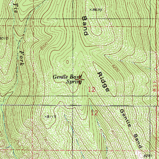 Topographic Map of Gentle Band Spring, UT