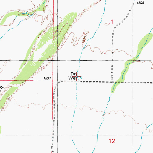 Topographic Map of Dry Well, AZ