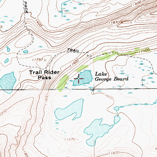 Topographic Map of Lake George Beard, UT