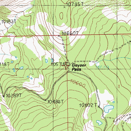 Topographic Map of Geyser Pass, UT