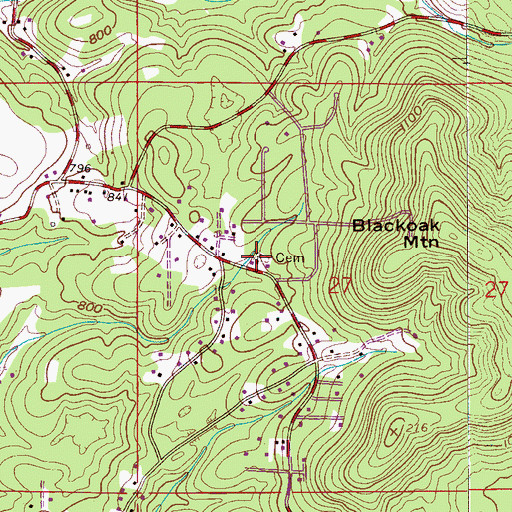 Topographic Map of Dewey Heights Church, AL