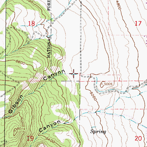 Topographic Map of Gibson Canyon, UT