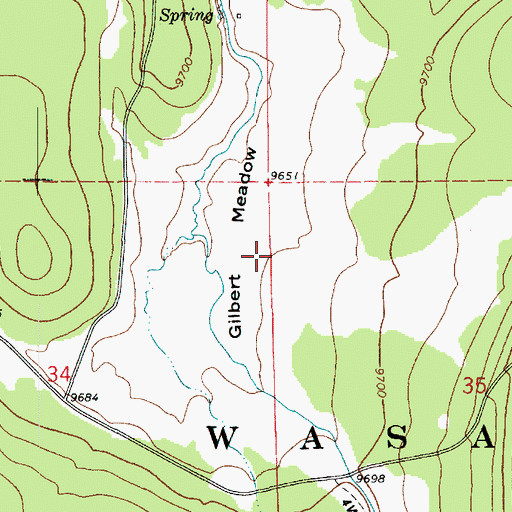 Topographic Map of Gilbert Meadow, UT
