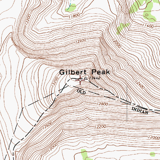 Topographic Map of Gilbert Peak, UT