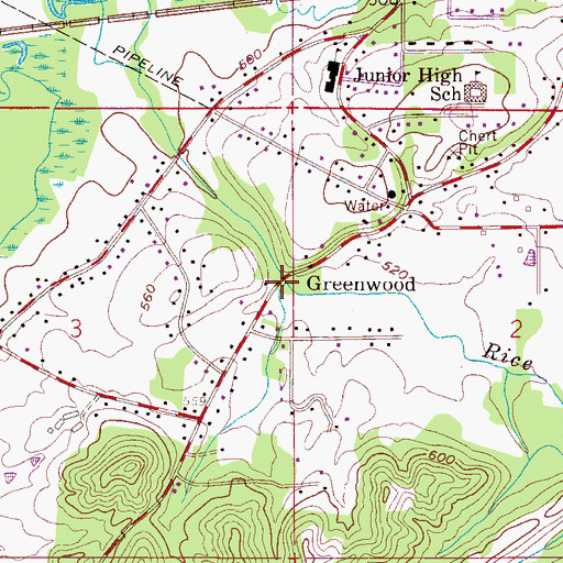 Topographic Map of Dickey Spring, AL