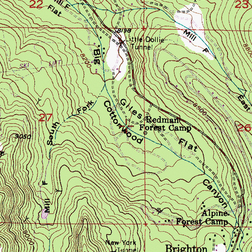 Topographic Map of Giles Flat, UT