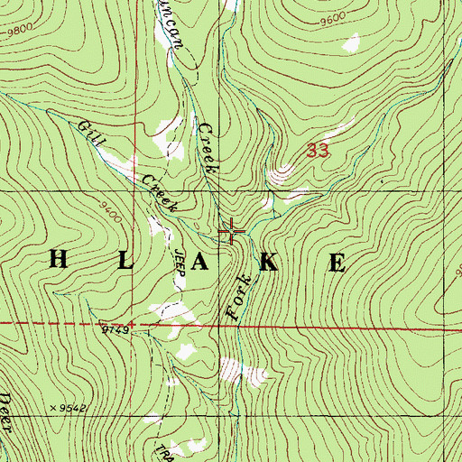 Topographic Map of Gill Creek, UT