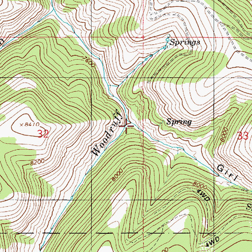 Topographic Map of Girl Hollow, UT