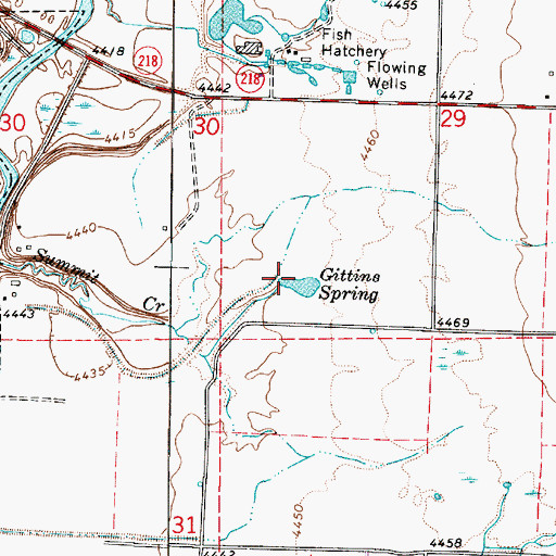 Topographic Map of Gittins Spring, UT