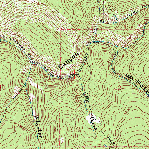 Topographic Map of Glen Cabin Creek, UT
