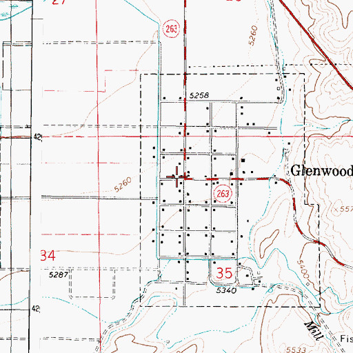 Topographic Map of Glenwood, UT