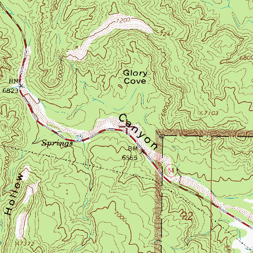 Topographic Map of Glory Cove, UT