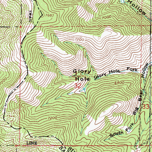 Topographic Map of Glory Hole, UT