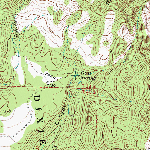 Topographic Map of Goat Spring, UT