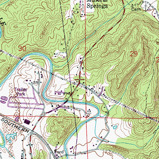 Topographic Map of Dogtown, AL