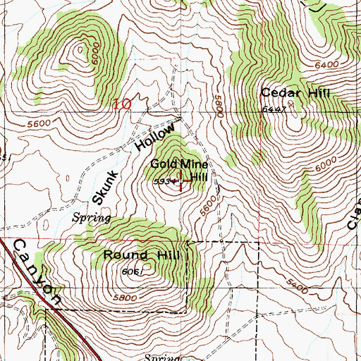 Topographic Map of Gold Mine Hill, UT