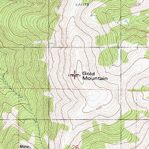 Topographic Map of Gold Mountain, UT