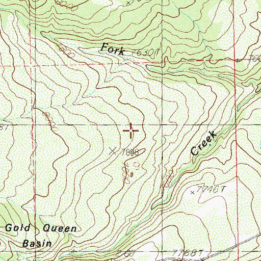 Topographic Map of Gold Queen Basin, UT
