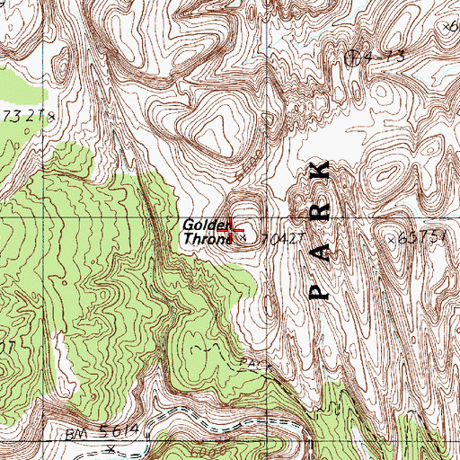 Topographic Map of Golden Throne, UT
