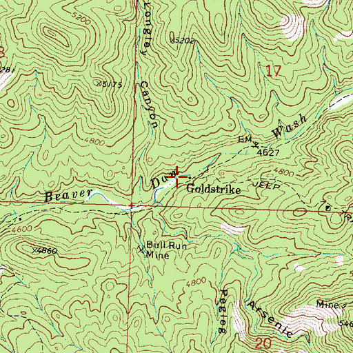 Topographic Map of Goldstrike, UT