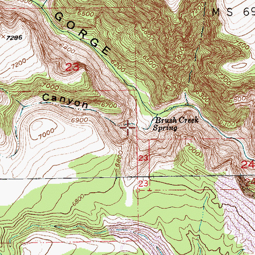 Topographic Map of Gompers Canyon, UT