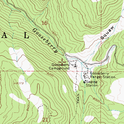 Topographic Map of Gooseberry Campground, UT