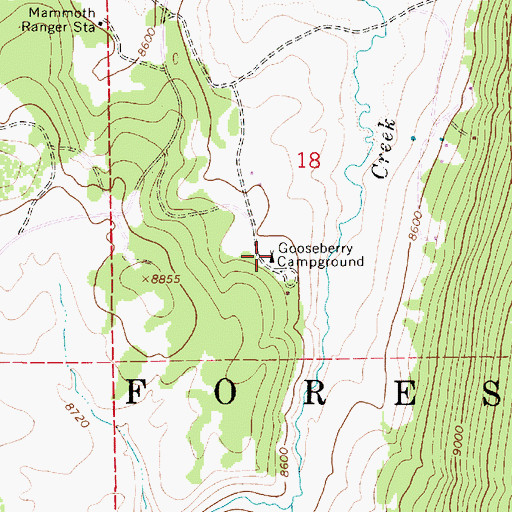 Topographic Map of Gooseberry Campground, UT