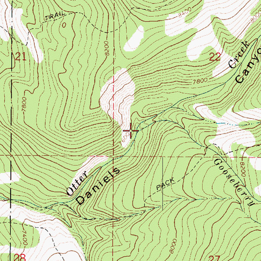 Topographic Map of Gooseberry Creek, UT