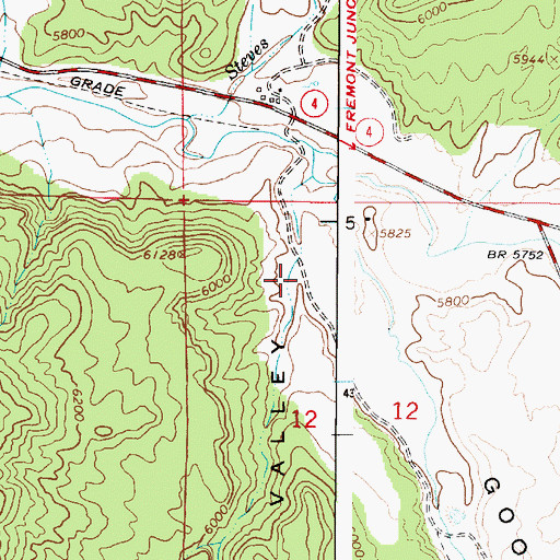 Topographic Map of Gooseberry Valley, UT