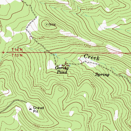 Topographic Map of Goring Pond, UT